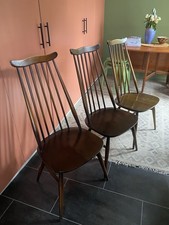 Vintage 1960s ERCOL Dining Chairs- Pilgrim Design - Good Used Condition