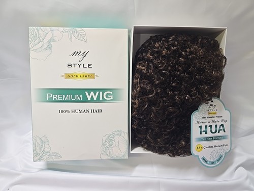 HUA Short Wigs for Black Women Human Hair Ombre Color Kinky Curly Short Brown... - 第 1/20 張圖片