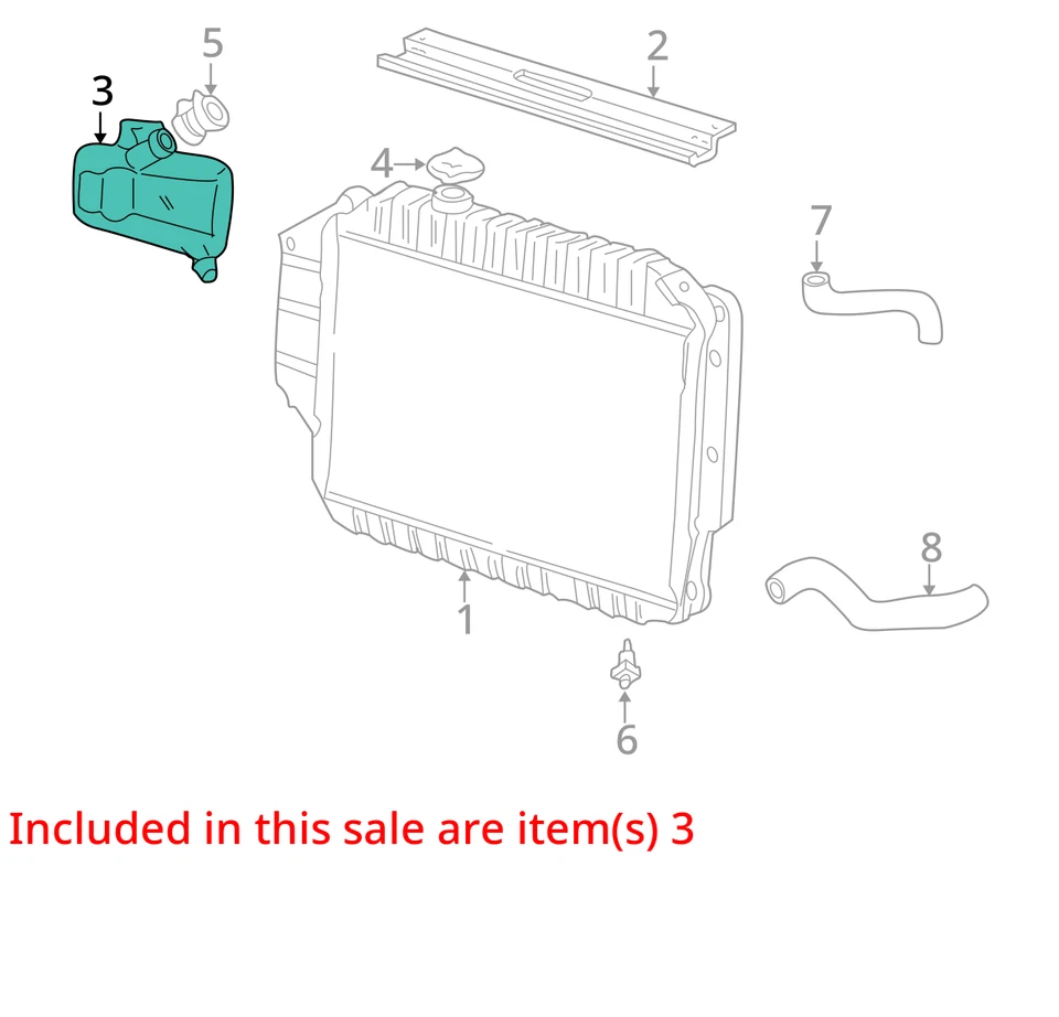 Ford E250 2005 furgoneta botella de desbordamiento de refrigerante fabricante de equipos originales 113 k millas - LKQ409049016 Foto 4 de 4