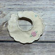 Bitty Baby American Girl Bitty Bear Happy Birthday White Pink Rosette Rose Bib