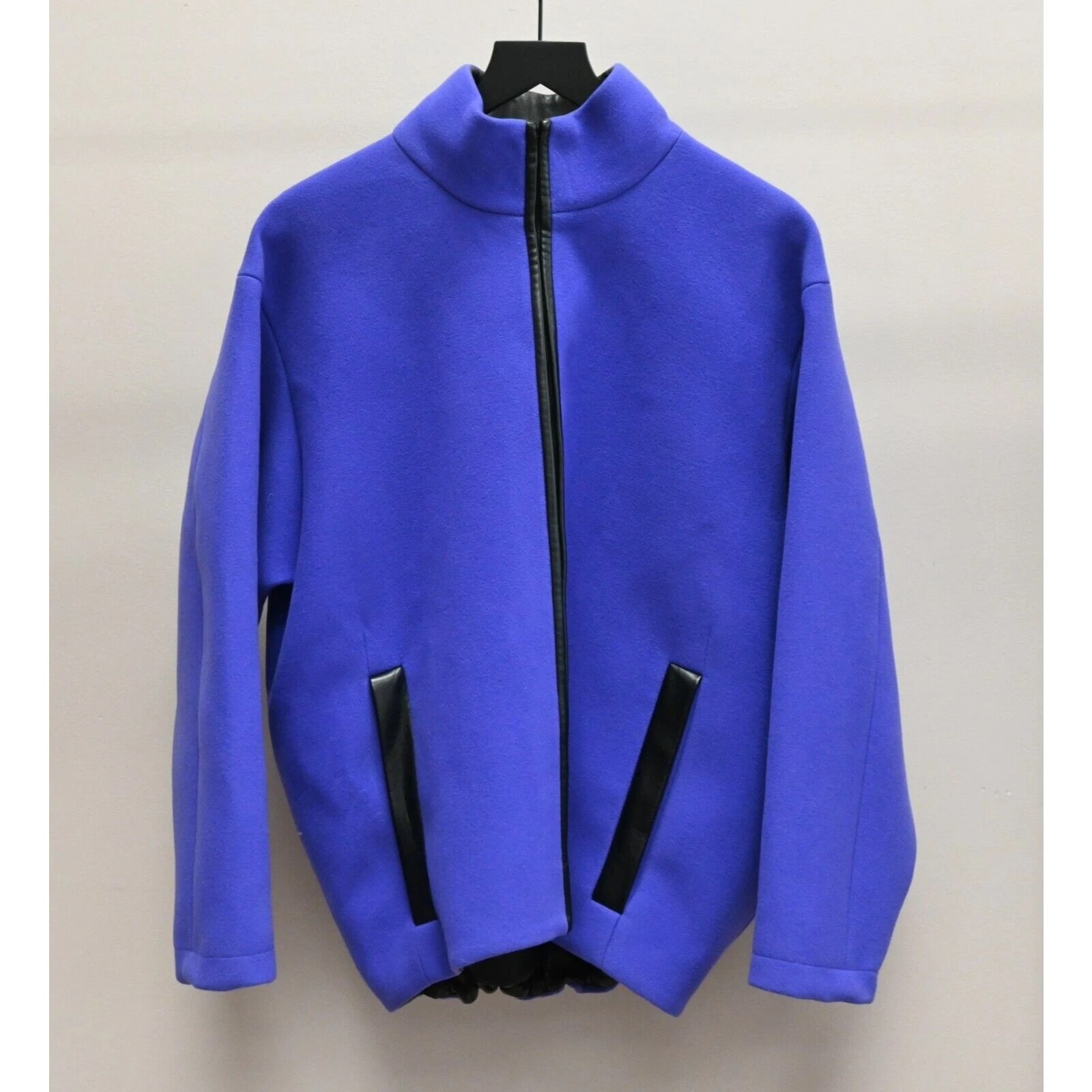 Giacca Balenciaga Paris viola finto collo zip taglia 38 US 6 donna