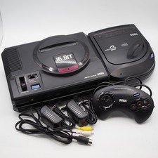 Sega Mega Drive Console Japan NTSC-J w/ Controller AC AV Mega CD 2 Option Tested