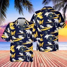 Milwaukee Brewer Baseball Mens Hawaiian Shirt Summer Beach Size S 5XL