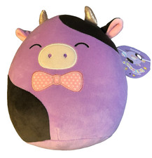 Squishmallows SET of 3 Alexie the Cow 8"inch plush with Bowtie