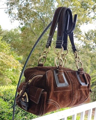 Coach SMALL 10061 Vintage Mia Soho Y2K Brown Suede Shoulder Bag | eBay