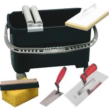 Fliesenleger Waschset Fliesen Waschset Wascheimer 22 Liter + PREMIUM Werkzeugset