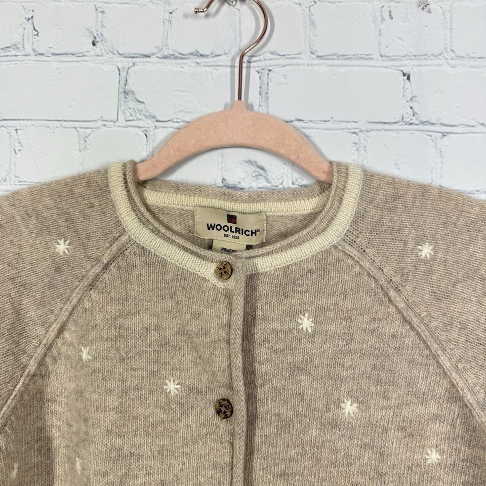 Cárdigan de Navidad Woolrich Corderos Lana Mujeres Mediano Muñeco de Nieve Granja Suéter Feo Foto 4 de 4