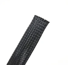 25ft-1.25" PET Expandable Braid Sleeving –Black –Cable Management Sl