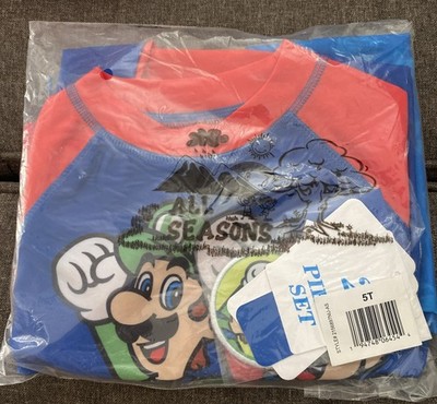 Super Mario Swim Trunk & Rashguard Set UPF 50+ For Toddlers Size 5t