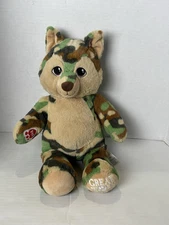 Build-A-Bear Great Wolf Lodge Camo Wolf Plush Camouflage 2022 Stuffed Animal 18"