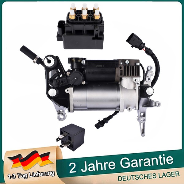 FüR Audi Q7 3.0 TDI Quattro Kompressor Luftfahrwerk & Relais Komplett 4L0698007A-image