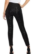 TIPSY ELVES BLACK SEQUIN HIGH WAIST LEGGINGS Women's Size XSmall LINED - NEW