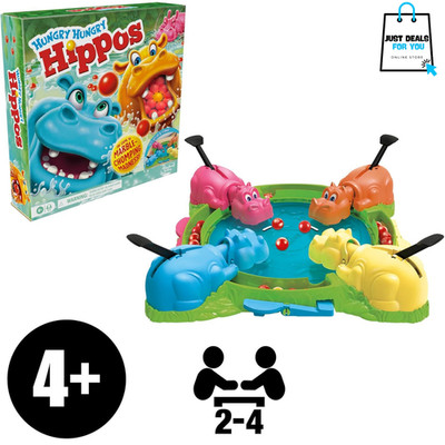Hungry Hippos Marble Chomping Board Game for Kids Ages 4+ Family Fun Night Play!