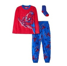 Spider-Man Boy's Superhero Soft Fleece Pajama and Sock Set, Size M 8/10