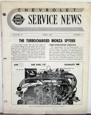 1962 Chevrolet Monza Spyder Turbocharged Engine Service News Vol 34 No 4 Specs 1962 Chevrolet Monza Spyder Turbocharged Engine Service News Vol 34 No 4 Specs