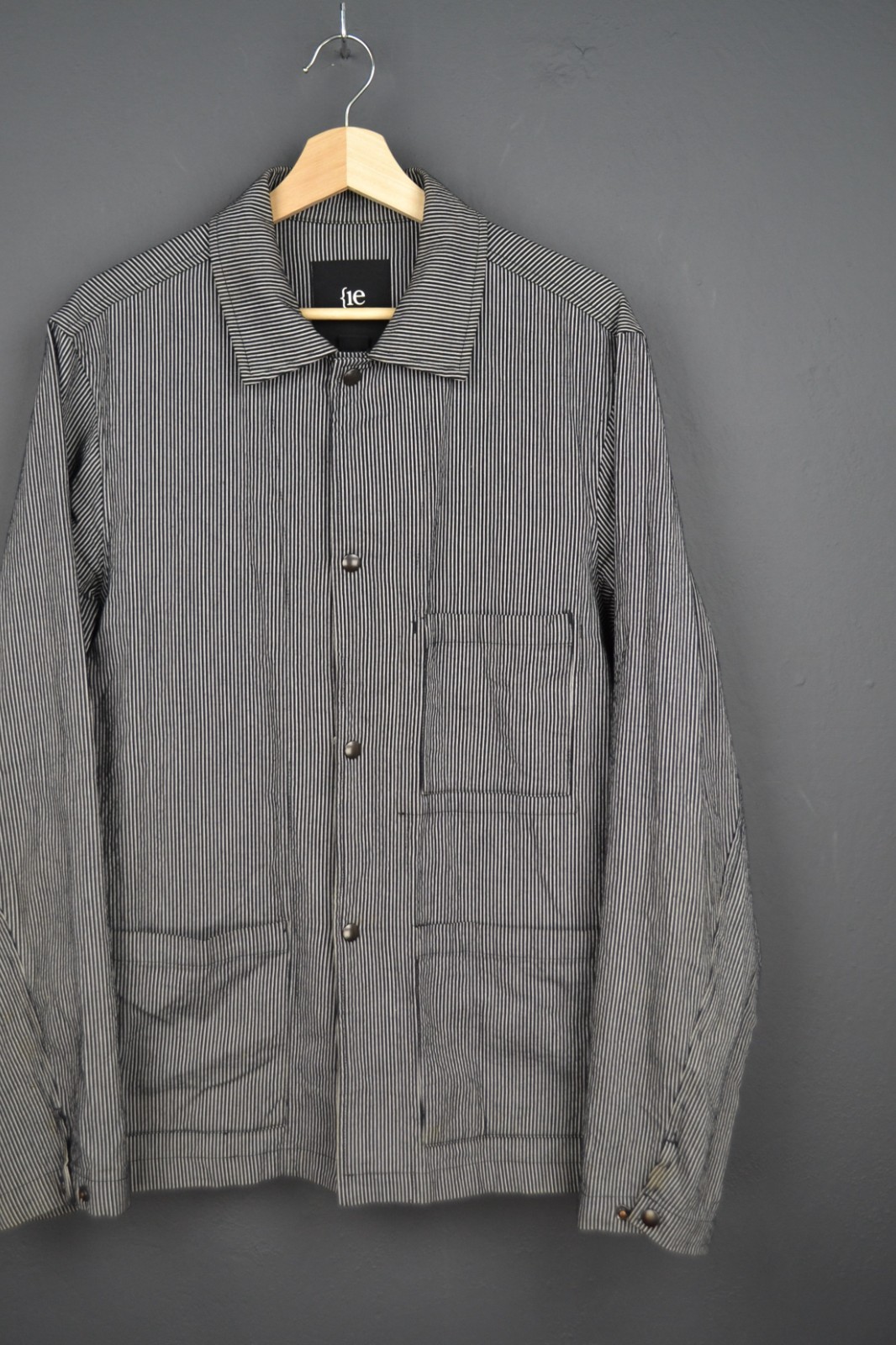 Illustrated Example Work Striped Jacket Utility C… - image 1