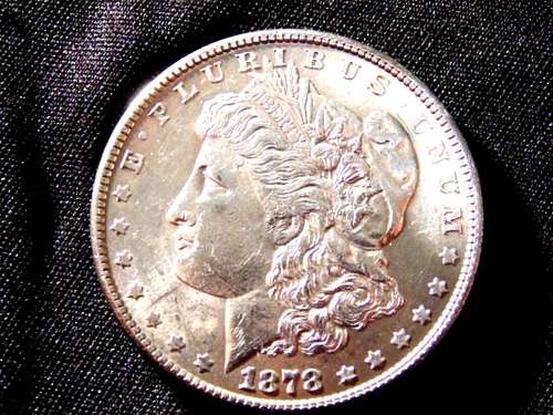 1878 P  Morgan Silver Dollar 3rd Reverse Super AU/BU - Beautiful Details A71