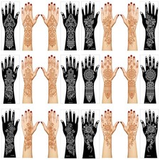 Henna Tattoo Stencil Kit,12 Sheets Stickers for Hand multicolor