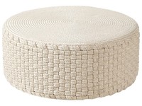 Outdoor Pouf Hell Beige 70 Cm Rund Handgewebt FüR Garten Accessoires Mithi