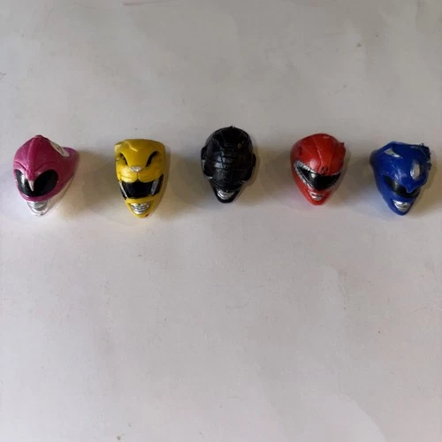 Vintage 1993 Mighty Morphin Power Rangers MMPR Helmet Rings Set