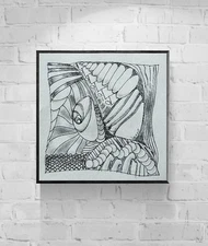 LMNOP Art Sketchbook Intuitive Ink Drawing Abstract Graffiti Paper 3.5x3.5 Small