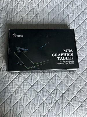 Ugee M708 Graphics Drawing Tablet W/ Pen, Black, 8 Shortcut Keys 