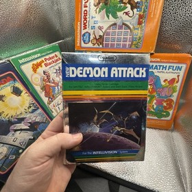 Intellivision Game Lot Of 6 Cartridges With 7 Boxes