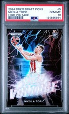 2024 PANINI PRIZM DRAFT PICKS HIGH VOLTAGE #5 NIKOLA TOPIC PSA 10