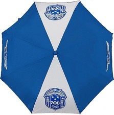 Zeta Phi/ Phi; Beta Wind Resistant Auto Open Jumbo Umbrella Blue/White - 30"