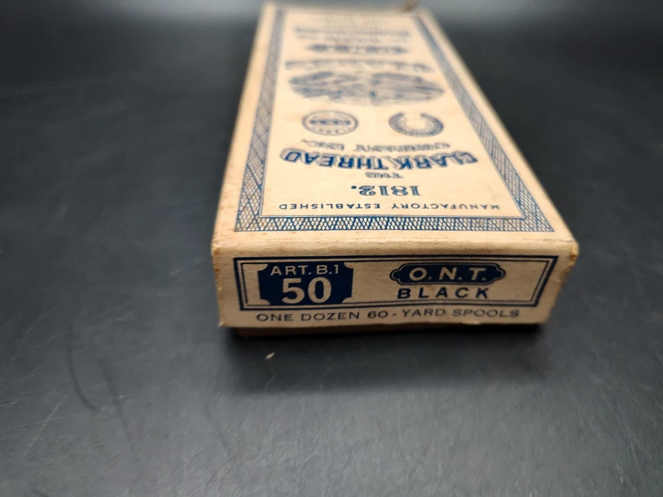 Máquina Clark Hilo de Coser 8 Carretes Negro Seis Cordones De Colección EE. UU. ART.B.1-50 Foto 3 de 4