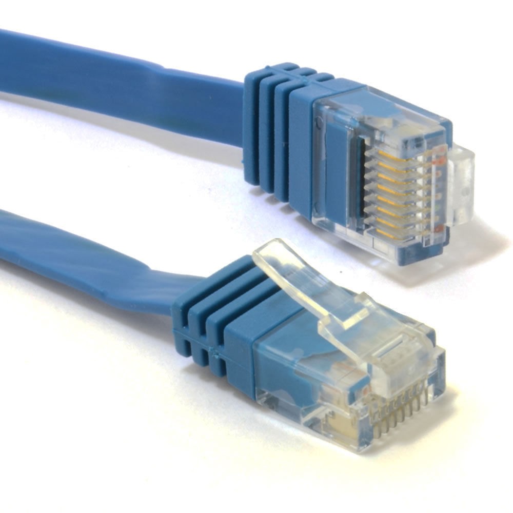 10m FLAT CAT6 Ethernet LAN Internet Patch Cable Low Profile GIGABIT RJ45 BLUE