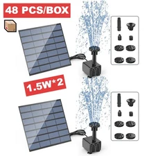 AISITIN DIY Solar Fountain Kit: Water Pump, 6 Nozzles, 9.8ft Cord (1/2/48 Packs)