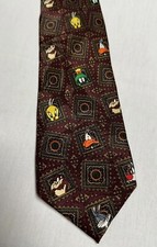 Vtg Looney Tunes Mania Neck Tie 1993 Warner Bros Alien Bugs Bunny Tweety Daffy