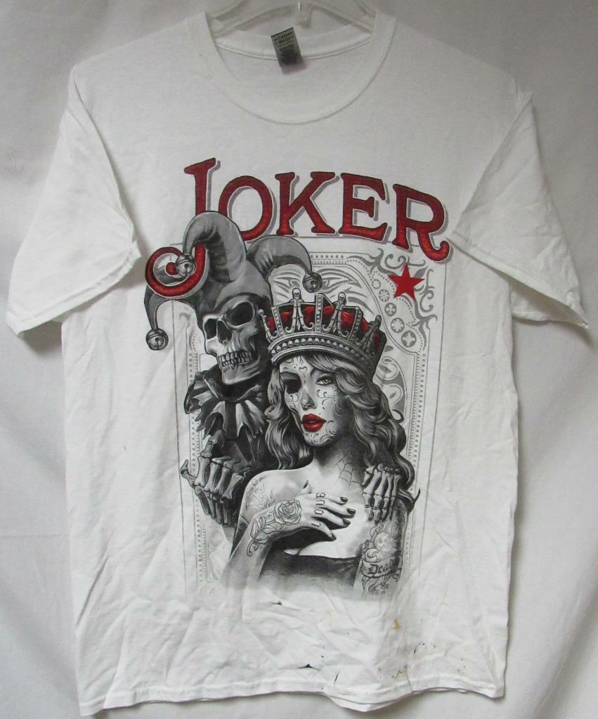 Queen of Hearts and Joker Men's Size Large Short Sleeve T-Shirt A1