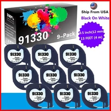 9 PK 91330 Label Tape Compatible for Dymo LetraTag LT-100H LT-110T QX 50