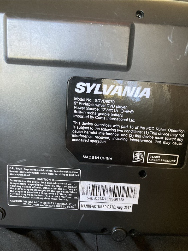 Sylvania SDVD9070 Portable DVD Player with 9Inch Screen Black USB Port