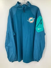 MIAMI DOLPHINS TEAM ISSUED/GAME USED WINDBREAKER 1/4 ZIP RAIN JACKET/FLEECE
