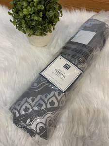 New Pottery Barn Teen Dorm Paisley Tapestry Gray Silver Fabric