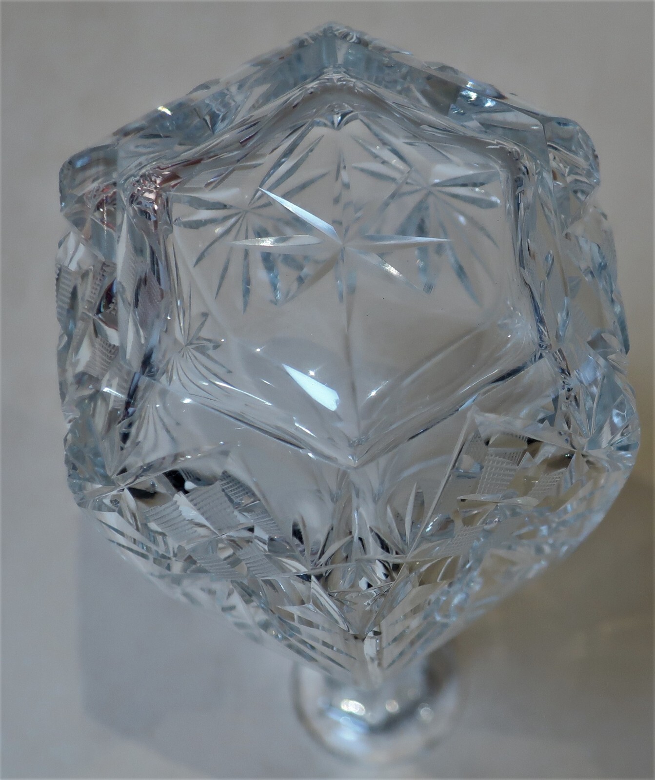 VINTAGE SIX SIDED CUT CRYSTAL DECANTER eBay