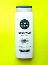 NIVEA Men Sensitive Body Wash Shower Gel with Bamboo Extract