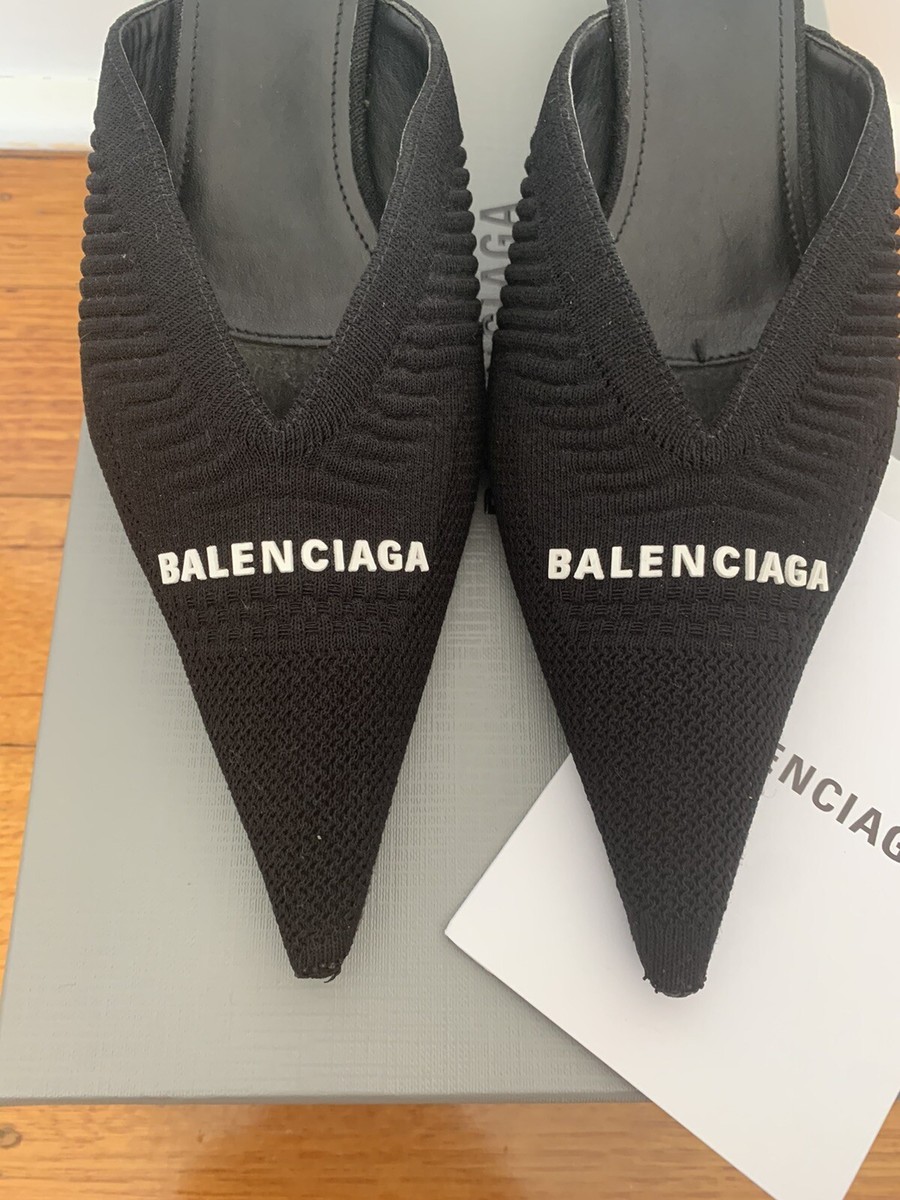 BALENCIAGA Knife 2.0 Logo-Knit Mule - Sz38 | eBay Australia