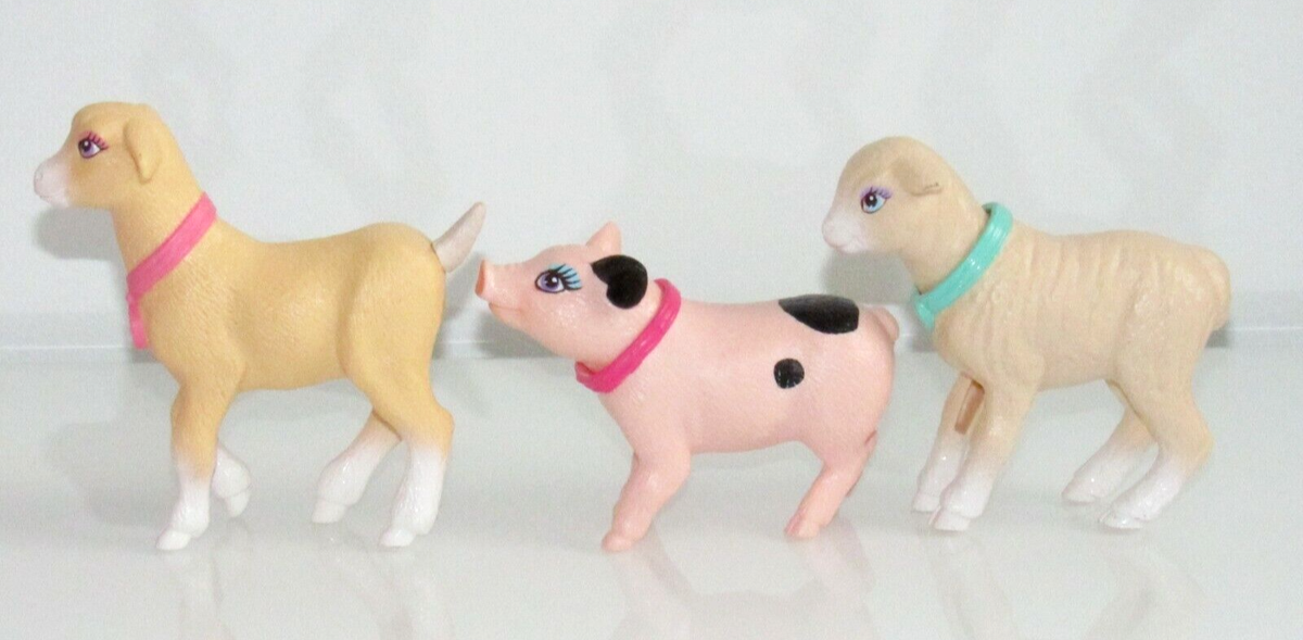 MATTEL PIG/SHEEP/GOAT PET FARM ANIMAL FOR/FITS DOLLHOUSE BARBIE