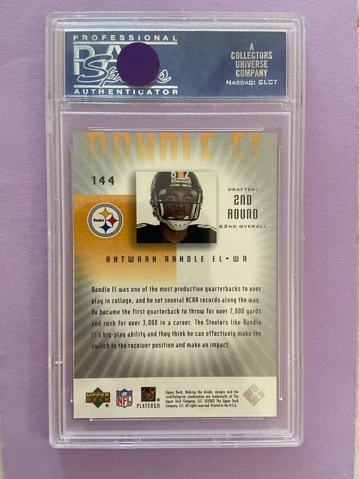 2002 UD GRADED MAKING THE GRADE RC LEVEL 1 ANTWAAN RANDLE EL #144 PSA 9 #ED /700 - Image 2 of 3