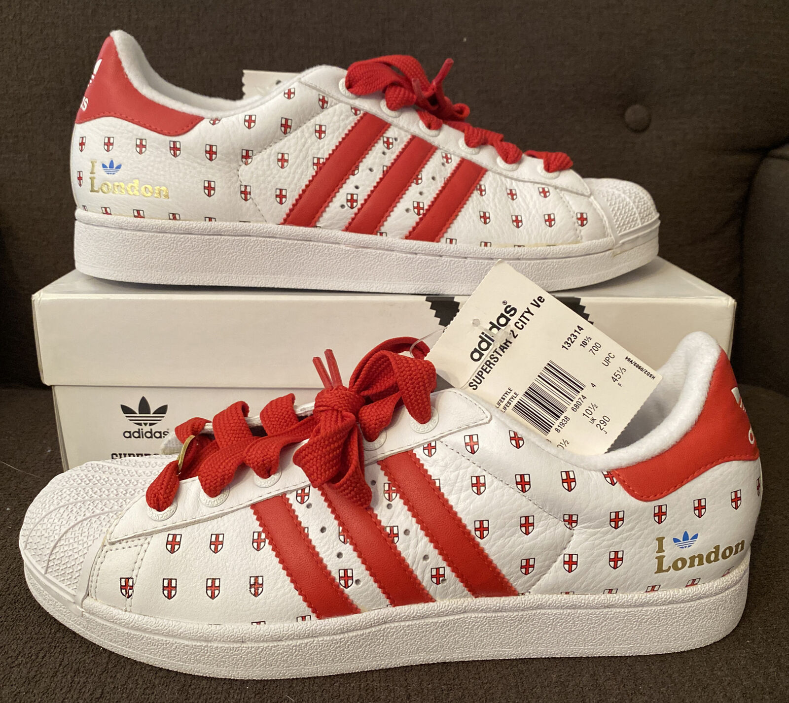 vergiftigen Stemmen ik lees een boek NEW RARE Adidas Superstar Men's Size 11 (132314) London 35th Anniversary |  eBay