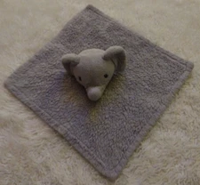 Parents Choice 12" Elephant Lovey Gray Plush Polka Dot Satin Baby Blanket *READ*