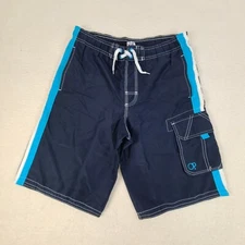 Ocean Pacific Swim Trunks Boys Large Blue Navy Board Shorts Surfing Beach