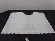 Vintage White Cotton Collar w/ Scallop Front, Dove Tail Back, Snap Close UNIQUE