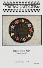 FLOWER TABLE MAT PENNY RUG PATTERN-PRIMITIVE GATHERINGS