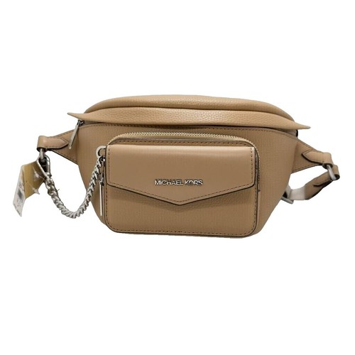 Michael Kors Women’s Belt  Fanny Pack MK Signature Logo BROWN/BEIGE/WHITE- S/M Michael Kors Women main image 4