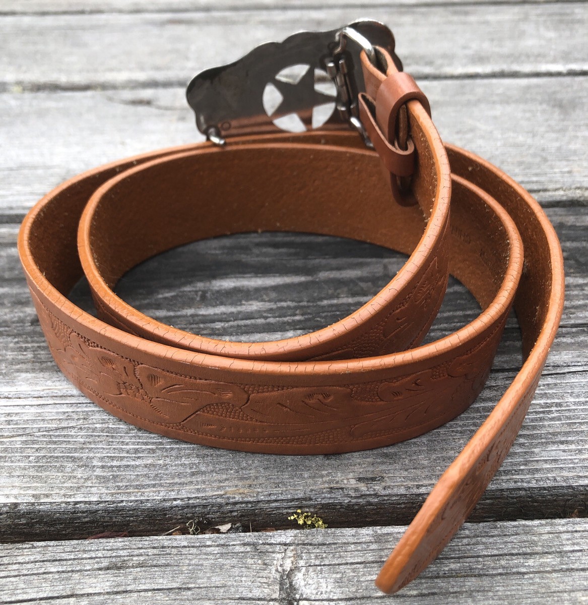 アクセサリー KENFORD EMBOSSED LEATHER BELT PAISLEY Western Wardrobe Embossed Tooled Genuine Leather Belt / Star